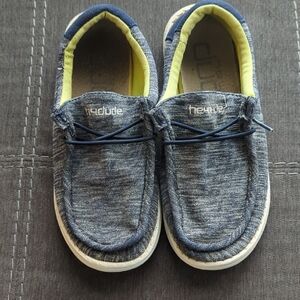 Hey Dude Kids Moccasins - Blue and Yellow